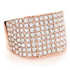 Large Men's Diamond Ring 14K Yellow Gold 4.5 Carat Statemet Ring -H'Hen Sale Store mens diamond rings collection 45ct luxurman custom made ring 14k gold 8