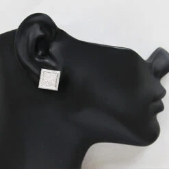 Large Men's Diamond Stud Earrings 0.25ctw Sterling Silver -H'Hen Sale Store mens diamond stud earrings 021ct sterling silver p 47904bod