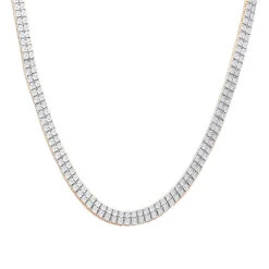 Men's Diamond Tennis Chain 10K Yellow Gold Affordable 2 Row Necklace 1ct 30 Men's Diamond Tennis Chain 10K Yellow Gold Affordable 2 Row Necklace 1ct -H'Hen Sale Store mens diamond tennis chain in real 10k gold affordable 2 row necklace 1ct 407129 box rose