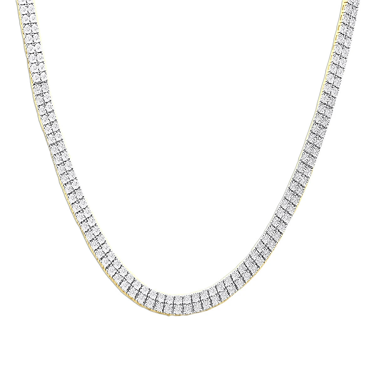 Men's Diamond Tennis Chain 10K Yellow Gold Affordable 2 Row Necklace 1ct 14 Men's Diamond Tennis Chain 10K Yellow Gold Affordable 2 Row Necklace 1ct - Image 12