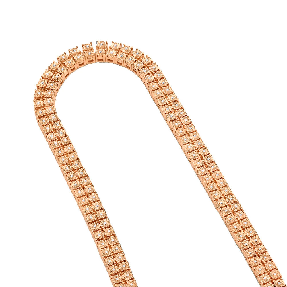 Men's Diamond Tennis Chain 10K Yellow Gold Affordable 2 Row Necklace 1ct 8 Men's Diamond Tennis Chain 10K Yellow Gold Affordable 2 Row Necklace 1ct - Image 6