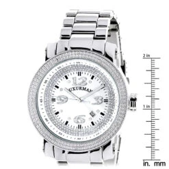 Oversized Men's Diamond Watch 0.12ct Iced Out Luxurman White MOP Face & Metal Band 11 Oversized Men's Diamond Watch 0.12ct Iced Out Luxurman White MOP Face & Metal Band -H'Hen Sale Store mens diamond watch 012 ct iced out luxurman p 35230 ruler
