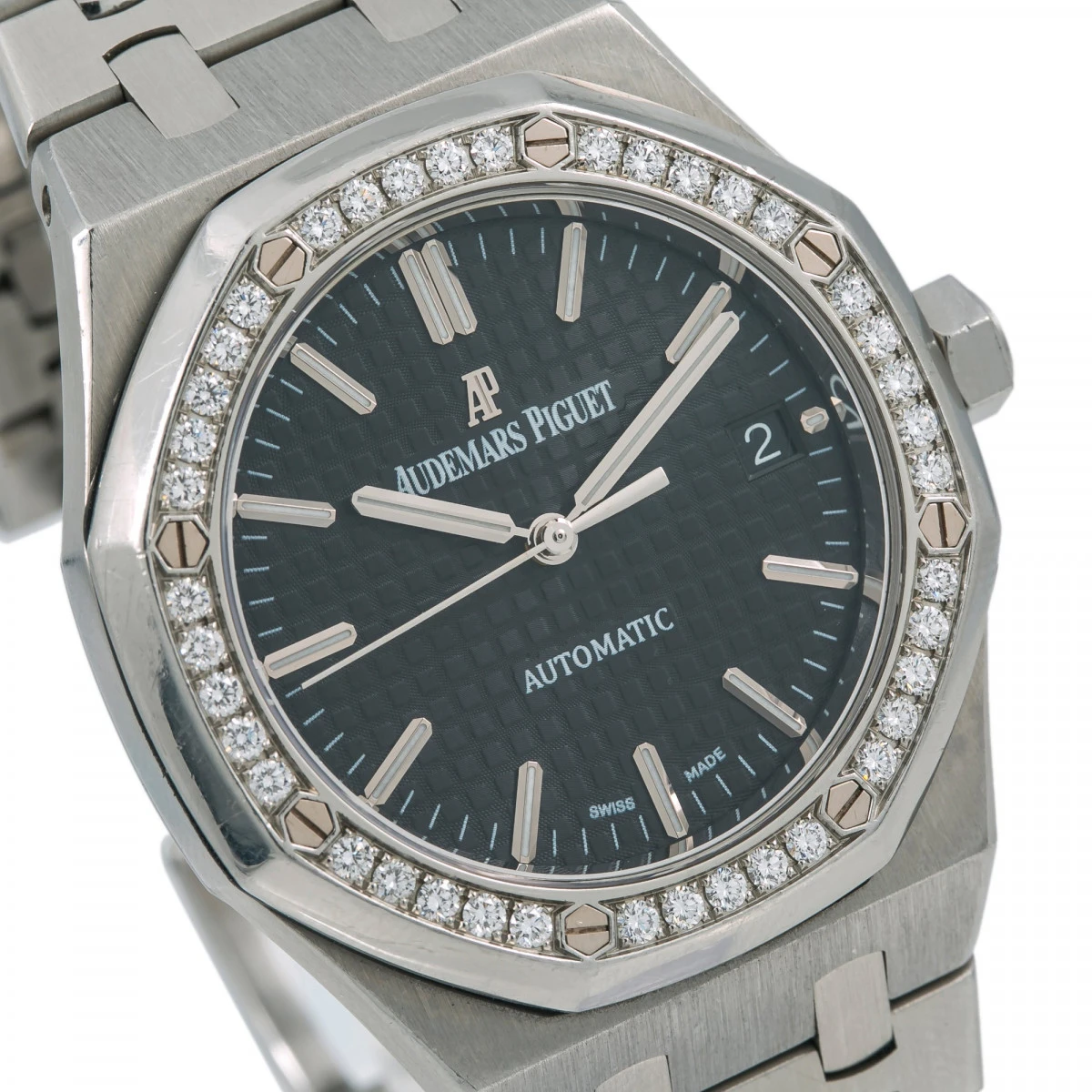 Men's Diamond Watch Audemars Piguet Royal Oak 37mm Black Dial 5 Men's Diamond Watch Audemars Piguet Royal Oak 37mm Black Dial - Image 3