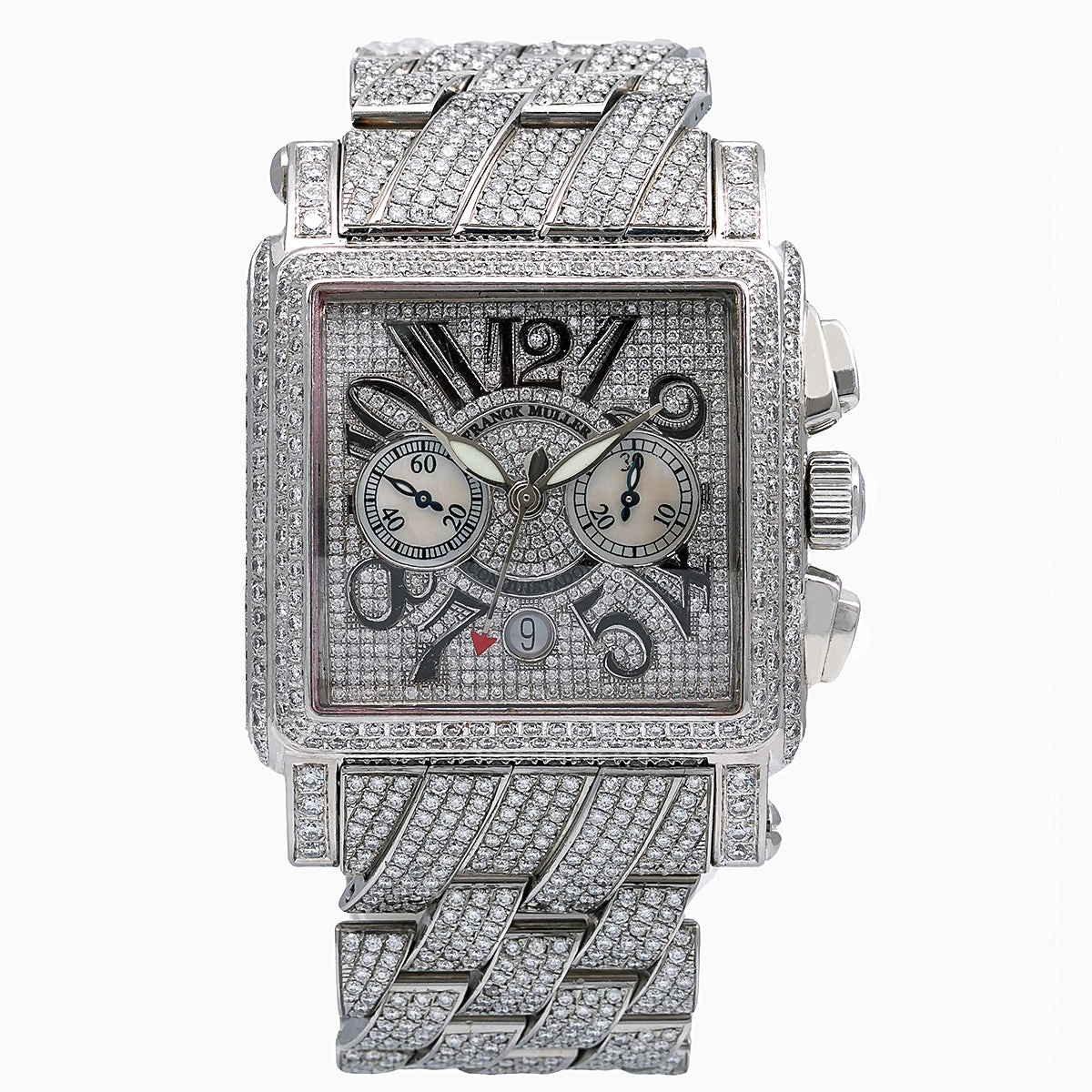Men's Diamond Watch Franck Muller Conquistador Cortez 18K Gold White Dial 3 Men's Diamond Watch Franck Muller Conquistador Cortez 18K Gold White Dial