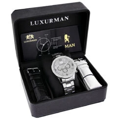 Men's Diamond Luxurman Midsize Watch 0.2ct -H'Hen Sale Store mens diamond watches luxurman midsize watch 02ct 4