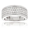 Men's Diamond Wedding Band Designer Ring By Luxurman 1.5ct 14K White Gold