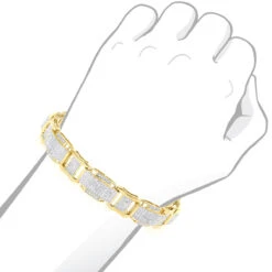 Men's 10K White Gold Bracelet With Diamonds 3.44ct -H'Hen Sale Store mens gold bracelet with diamonds 10k 344ct p 43457 bodye