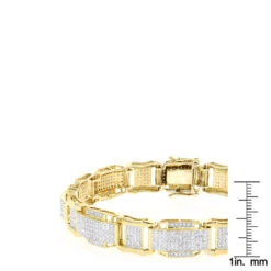 Men's 10K White Gold Bracelet With Diamonds 3.44ct -H'Hen Sale Store mens gold bracelet with diamonds 10k 344ct p 43457 rulerye