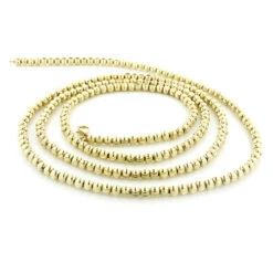 Men's 10K Yellow Gold Ball Moon Cut Chain 4mm