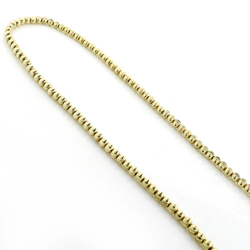 Men's 10K Yellow Gold Ball Moon Cut Chain 4mm 4 Men's 10K Yellow Gold Ball Moon Cut Chain 4mm - Image 2