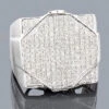Men's Hip Hop Diamond Ring 0.87ct 10K White Gold -H'Hen Sale Store mens hip hop diamond ring 087ct 10k gold p 39893