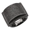 Oversized Hip Hop 1 Carat Black Diamond Ring For Men In Sterling Silver