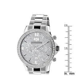 Men's Luxurman Large Diamond Bezel Watch 2ct Swiss Mvt -H'Hen Sale Store mens luxurman watches large diamond bezel watch 2ct ruler