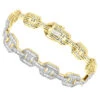 Mens Mariner Link Diamond Bracelet 10K Yellow Gold Round Baguette Diamonds 8ct -H'Hen Sale Store mens mariner link diamond bracelet solid 10k gold round baguette diamonds 8ct 407169 ye