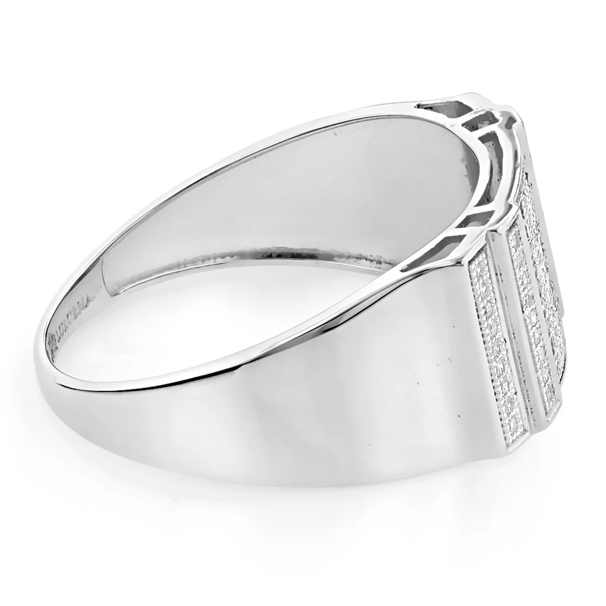 Men's Pave Diamond Ring 0.3ct Solid 10K White Gold 6 Men's Pave Diamond Ring 0.3ct Solid 10K White Gold - Image 4