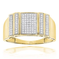 Men's Pave Diamond Ring 0.3ct Solid 10K White Gold 8 Men's Pave Diamond Ring 0.3ct Solid 10K White Gold -H'Hen Sale Store mens pave diamond ring 032ct solid gold p 41762 ye