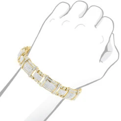 Men's Real Diamond Bracelet 10K Yellow Gold 4ct -H'Hen Sale Store mens real diamond bracelet 10k 471ct p 43453 bodye