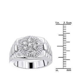 14K White Gold Rolex Style Men's Diamond Ring .95ct 12 14K White Gold Rolex Style Men's Diamond Ring .95ct -H'Hen Sale Store mens rings 14k gold rolex style mens diamond ring 95ct p 6440 rulerwh