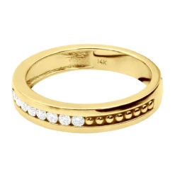 Men's Round Diamond Wedding Band 0.45ct Solid 14K White Gold 9 Stone Ring -H'Hen Sale Store mens round diamond wedding band 045ct 14k 9 stone ring backye