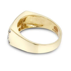 Men's Round & Princess Cut Diamond Ring 1.3ct 14K Yellow Gold Unique Wedding Band -H'Hen Sale Store mens round princess cut diamond ring 15ct 14k gold unique wedding band backye