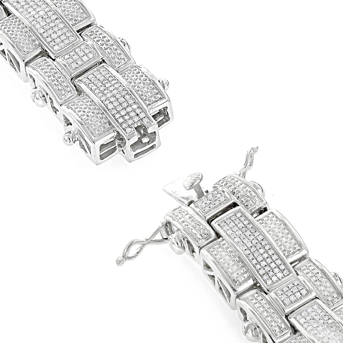 Men's Silver Diamond Bracelet 3.25 Ct 4 Men's Silver Diamond Bracelet 3.25 Ct - Image 2