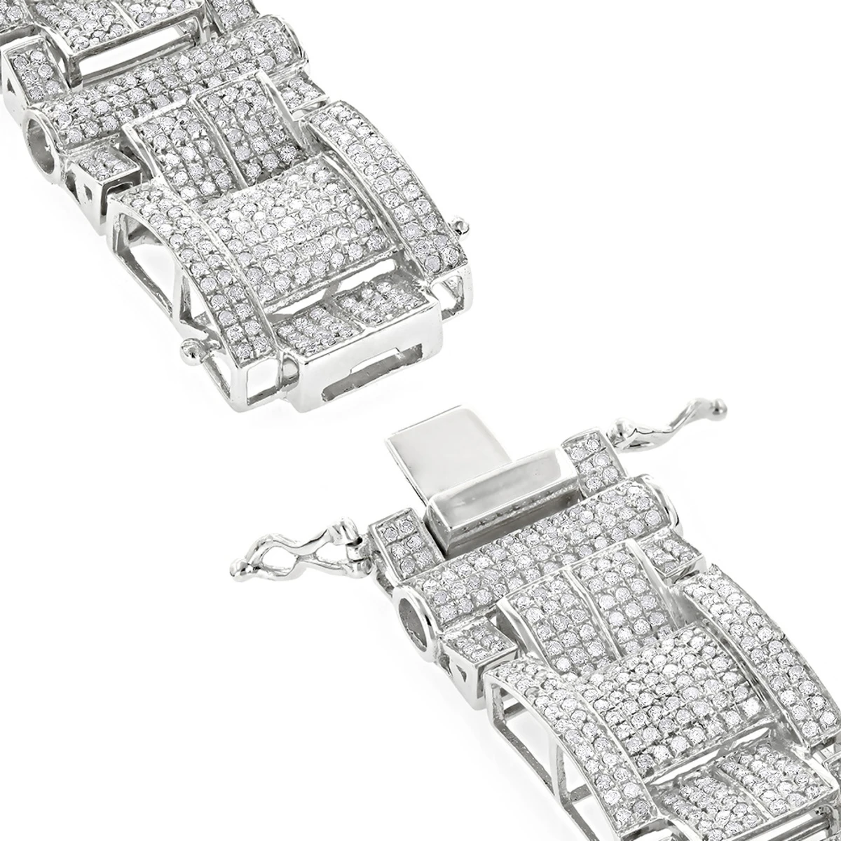 Men's Sterling Silver Diamond Bracelet 7ct 5 Men's Sterling Silver Diamond Bracelet 7ct - Image 3