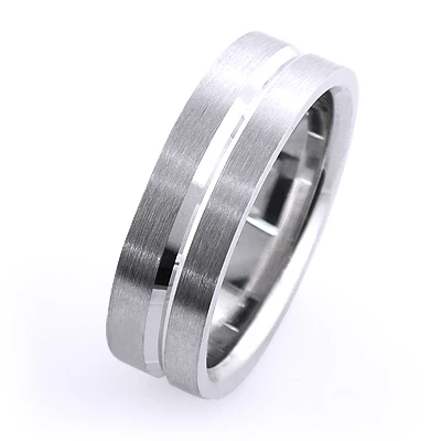 Men's Simple Wedding Band Solid Platinum 4 Men's Simple Wedding Band Solid Platinum - Image 2