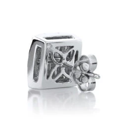 Men's Single Princess Cut Diamond Stud Earring 14K White Gold 1ct -H'Hen Sale Store mens single princess cut diamond stud earring 14k gold 1ct 2