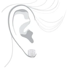 Men's Single Princess Cut Diamond Stud Earring 14K White Gold 1ct -H'Hen Sale Store mens single princess cut diamond stud earring 14k gold 1ct 3