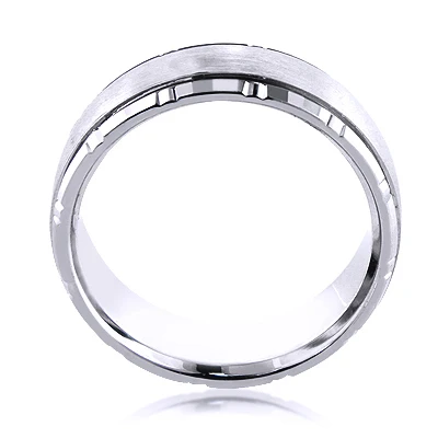 Men's Solid Platinum Wedding Band 6 Men's Solid Platinum Wedding Band - Image 4