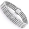 Men's Sterling Silver 4 Row Diamond Bracelet 0.63ct