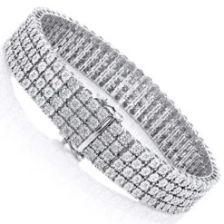 Men's Sterling Silver 4 Row Diamond Bracelet 0.63ct -H'Hen Sale Store mens sterling silver bracelets 4 row diamond bracelet 052ct p 46832back