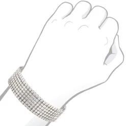 Men's Sterling Silver 6 Row Diamond Bracelet 1.01ct 8 Men's Sterling Silver 6 Row Diamond Bracelet 1.01ct -H'Hen Sale Store mens sterling silver bracelets diamond bracelet 084ct p 47443bod