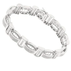 Men's Sterling Silver Diamond Bracelet 1.25ct