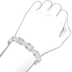 Men's Sterling Silver Diamond Bracelet 3.96ct 8 Men's Sterling Silver Diamond Bracelet 3.96ct -H'Hen Sale Store mens sterling silver diamond bracelet 396 ct p 35868 bodwh