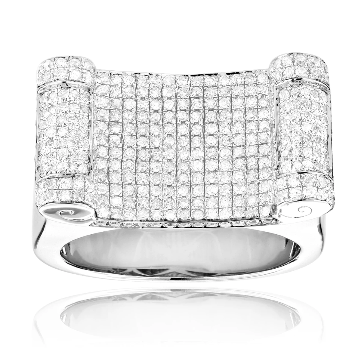 Men's Sterling Silver Diamond Ring 1.50ct 3 Men's Sterling Silver Diamond Ring 1.50ct