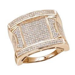 Men's Unique Diamond Ring 14K Yellow Gold 1.25ct -H'Hen Sale Store mens unique diamond ring 14k 138ct p 41439 ro