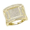 Men's Unique Diamond Ring 14K Yellow Gold 1.25ct