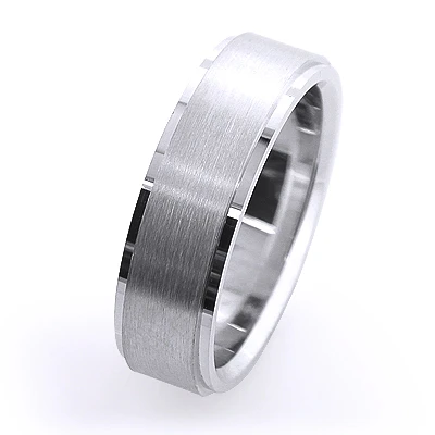 Men's Wedding Band Solid 14K White Gold 4 Men's Wedding Band Solid 14K White Gold - Image 2