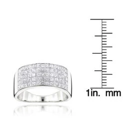 Men's Wide Wedding Band With Princess Cut Diamonds 2.11ct 14K White Gold -H'Hen Sale Store mens wide wedding band with princess cut diamonds 211ct 14k rulerwh