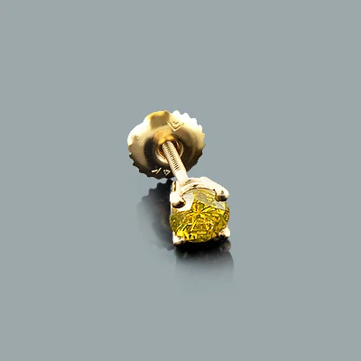 Men's Yellow Diamond Stud Earring 0.25ct 14K Yellow Gold 3 Men's Yellow Diamond Stud Earring 0.25ct 14K Yellow Gold