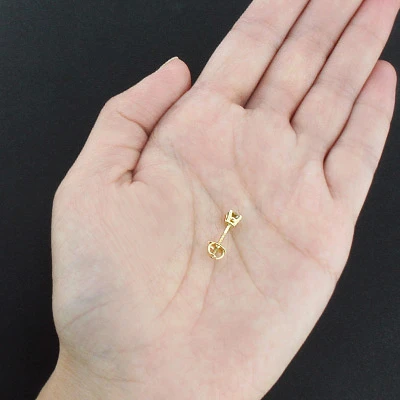 Men's Yellow Diamond Stud Earring 0.25ct 14K Yellow Gold 4 Men's Yellow Diamond Stud Earring 0.25ct 14K Yellow Gold - Image 2