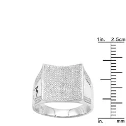 Men's 10K White Gold Diamond Ring 1.26ct Gold -H'Hen Sale Store mens yellow gold diamond ring 126ct 10k gold rulerwh 20191215