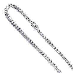 Miami 14K White Gold Cuban Link Curb Chain 8.4mm 22-40in
