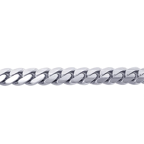 Miami 14K White Gold Cuban Link Curb Chain Bracelet 8.5mm 7.5in-9in 4 Miami 14K White Gold Cuban Link Curb Chain Bracelet 8.5mm 7.5in-9in - Image 2