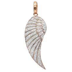 Mini 10K Yellow Gold Diamond Angel Wing Necklace Pendant 0.65ct By Luxurman 10 Mini 10K Yellow Gold Diamond Angel Wing Necklace Pendant 0.65ct By Luxurman -H'Hen Sale Store mini 10k gold diamond angel wing necklace pendant 065ct by luxurman ro