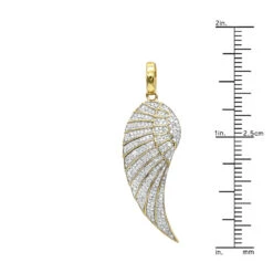 Mini 10K Yellow Gold Diamond Angel Wing Necklace Pendant 0.65ct By Luxurman 13 Mini 10K Yellow Gold Diamond Angel Wing Necklace Pendant 0.65ct By Luxurman -H'Hen Sale Store mini 10k gold diamond angel wing necklace pendant 065ct by luxurman rulerye