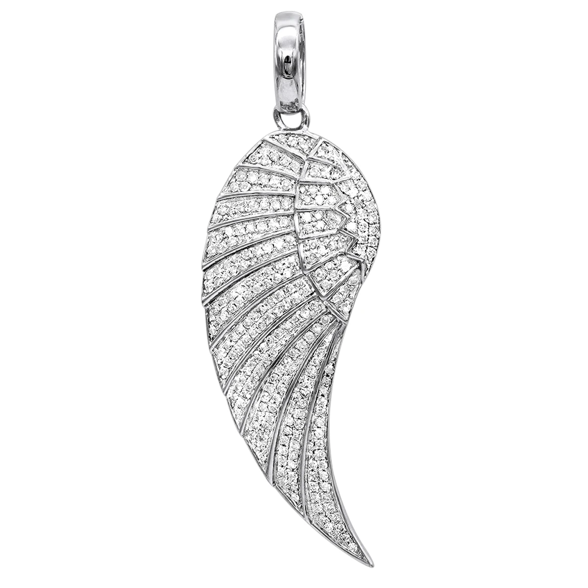 Mini 10K Yellow Gold Diamond Angel Wing Necklace Pendant 0.65ct By Luxurman 4 Mini 10K Yellow Gold Diamond Angel Wing Necklace Pendant 0.65ct By Luxurman - Image 2