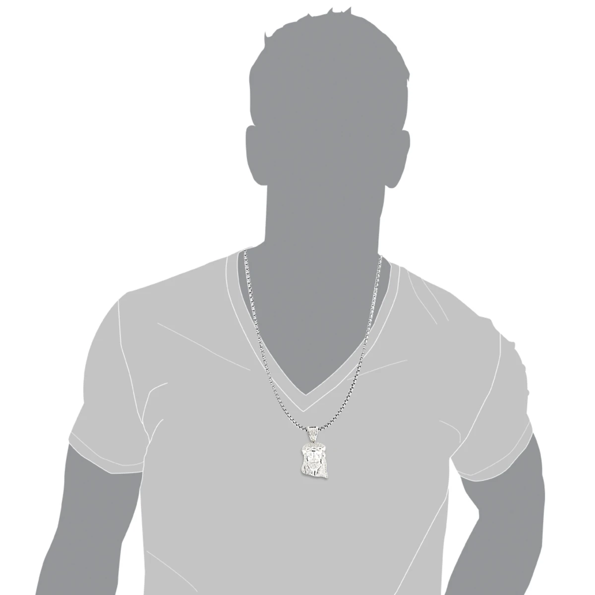 Mini Diamond Jesus Head Pendant 1ct 10K White Gold Charm 7 Mini Diamond Jesus Head Pendant 1ct 10K White Gold Charm - Image 5