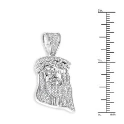 Mini Diamond Jesus Head Pendant In Sterling Silver 0.75 Ct 10 Mini Diamond Jesus Head Pendant In Sterling Silver 0.75 Ct -H'Hen Sale Store mini diamond jesus head pendant in sterling silver 104ct ruler